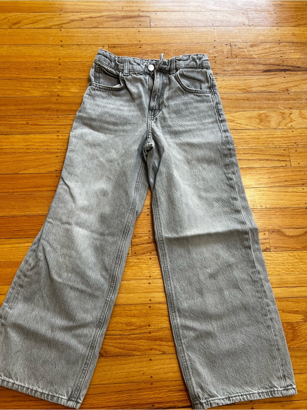 Zara Wide-Leg Jeans in Light Gray size 9